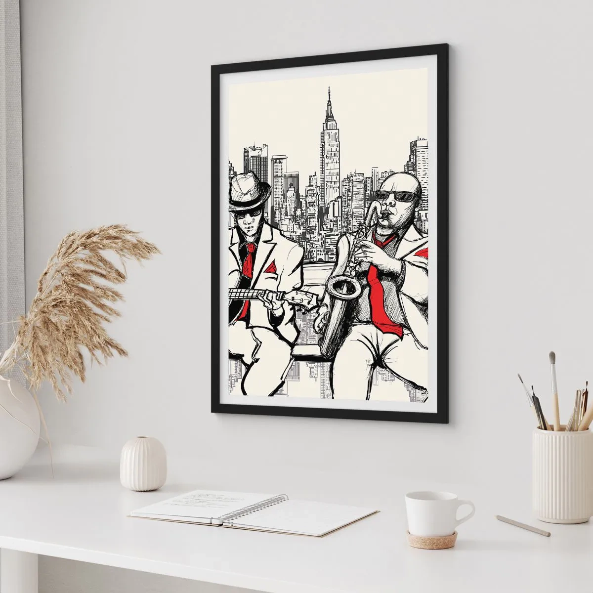 Poster in cornice nera - Improvvisare a New York - 70x100 cm