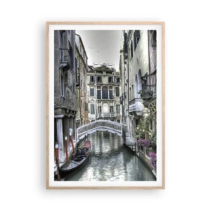 Poster in cornice rovere chiaro - Da secoli in silenziosa riflessione - 70x100 cm