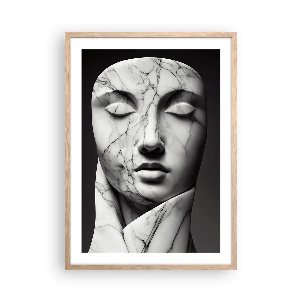 Poster in cornice rovere chiaro - Forme di marmo - 50x70 cm