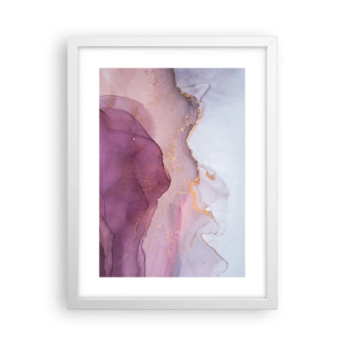Poster in cornice bianca - Onde di lilla e viola - 30x40 cm