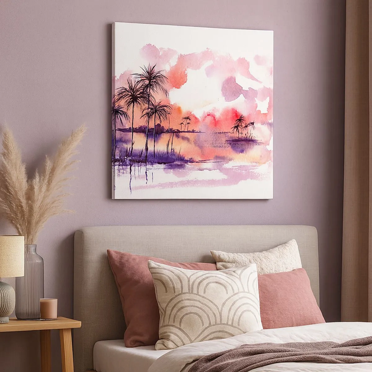 Quadro su tela - Stampe su Tela - Pace dei tropici in rosso - 30x30 cm