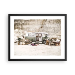 Poster in cornice nera - è tempo di viaggiare - 50x40 cm