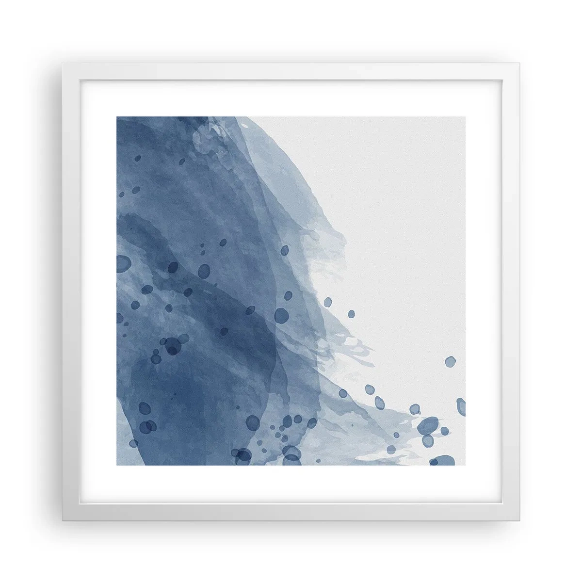 Poster in cornice bianca - Tulle blu - 40x40 cm