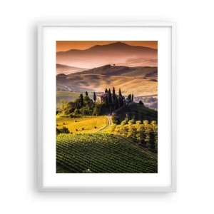 Poster in cornice bianca - Arcadia: paesaggio toscano - 40x50 cm
