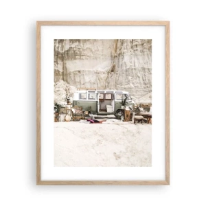 Poster in cornice rovere chiaro - è tempo di viaggiare - 40x50 cm