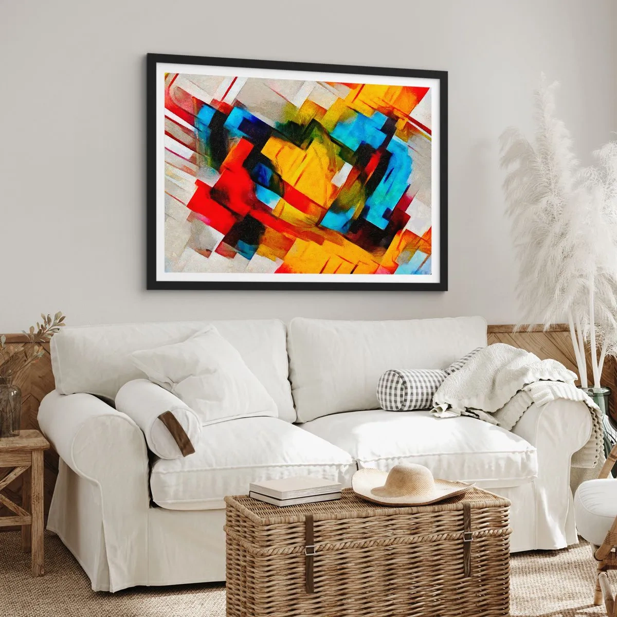 Poster in cornice nera - Intreccio multicolore - 40x30 cm