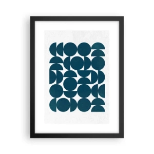 Poster in cornice nera - Cerchi e semicerchi - 30x40 cm