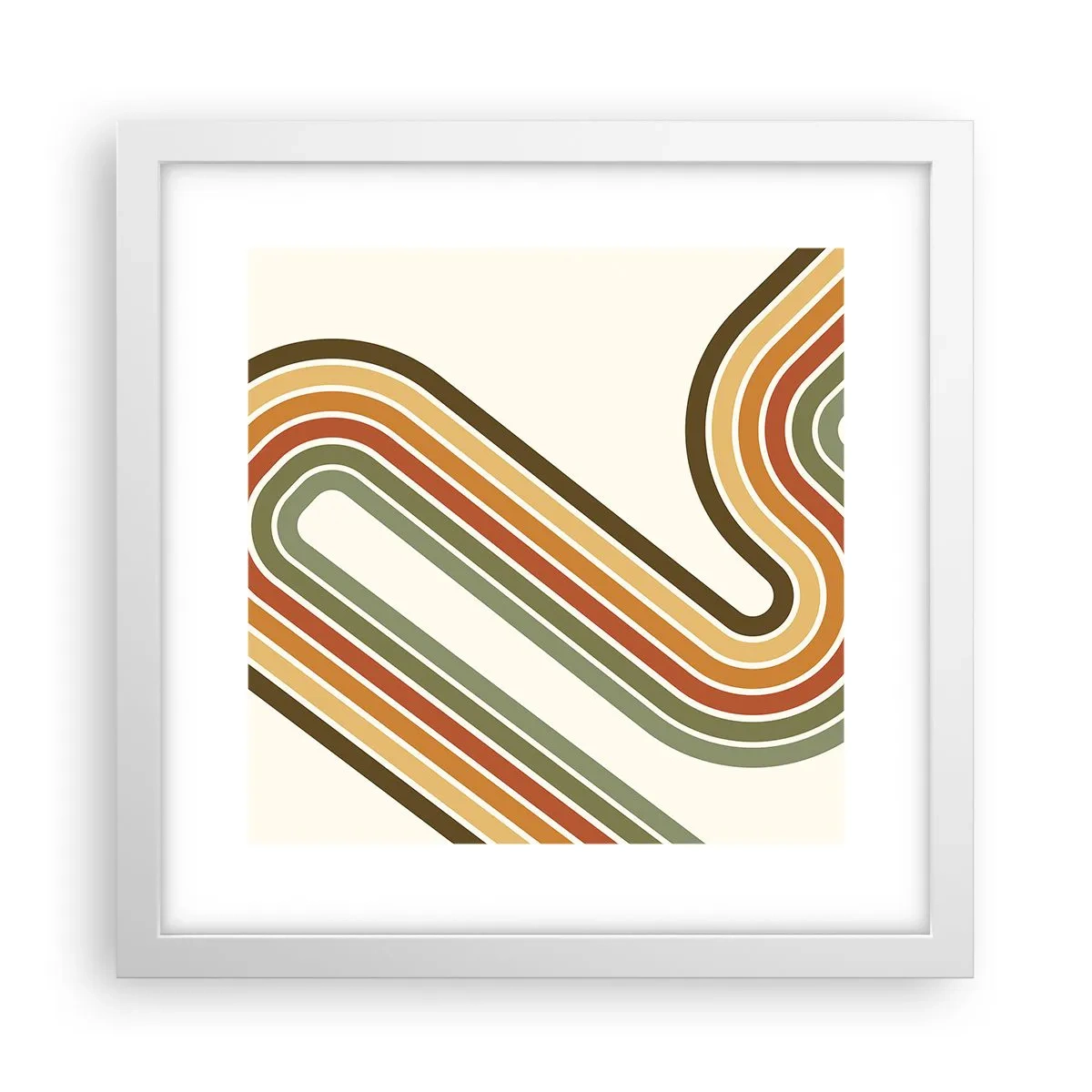 Poster in cornice bianca - Zig zag fino alla meta - 30x30 cm