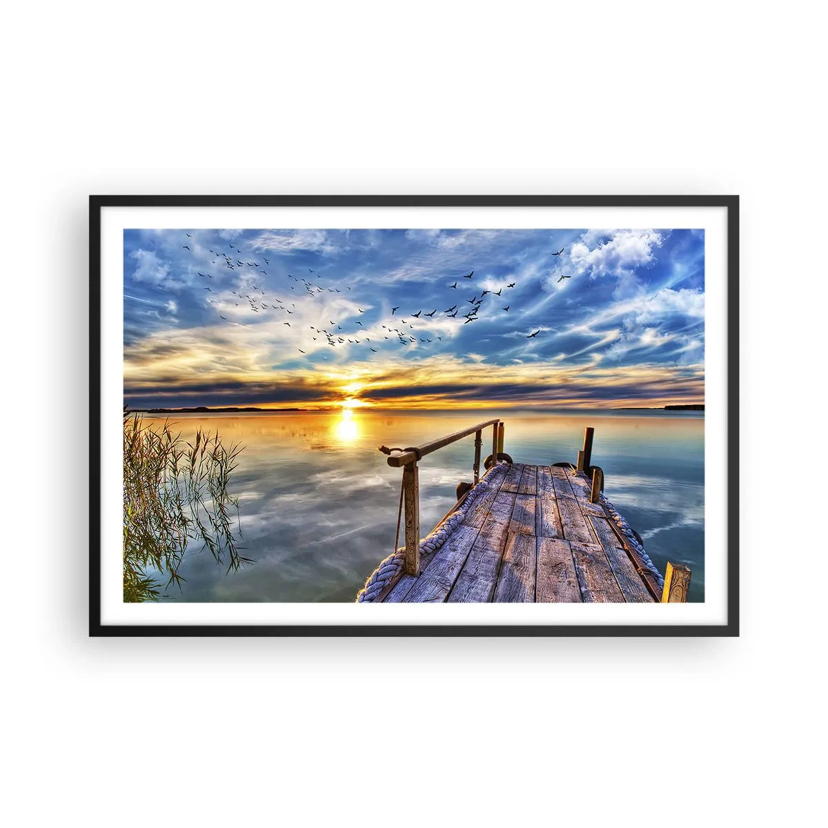 Poster in cornice nera - Il vento è andato a dormire - 91x61 cm