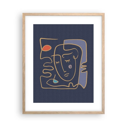 Poster in cornice rovere chiaro - Pensierosa - 40x50 cm