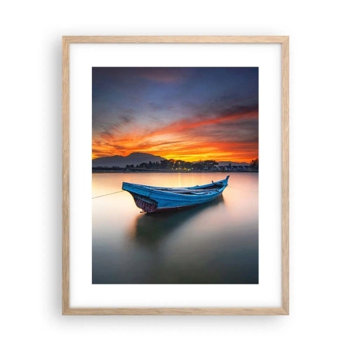 Poster in cornice rovere chiaro - Viene una notte buona - 40x50 cm