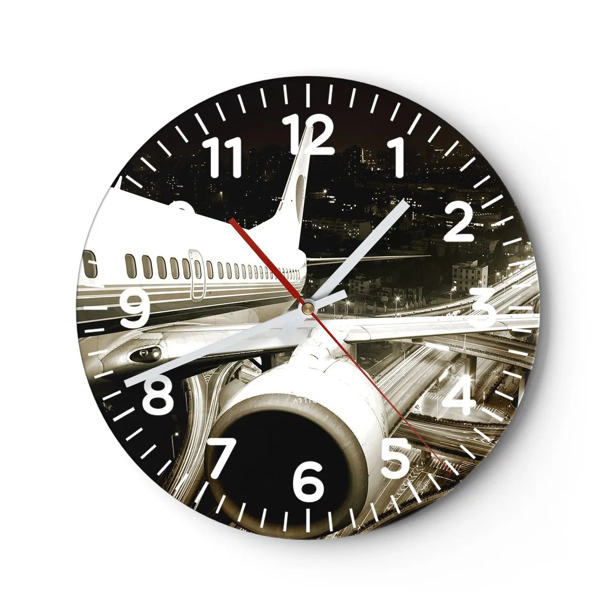 Orologio da parete - Orologio in Vetro - Volare di notte - 40x40 cm