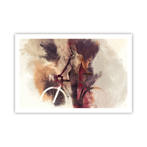 Poster - Nelle forme di marmo un'anima da ciclista - 91x61 cm
