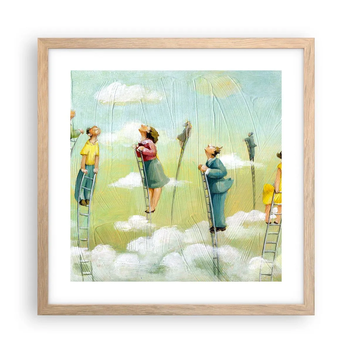 Poster in cornice rovere chiaro - Seguendo i propri sogni - 40x40 cm