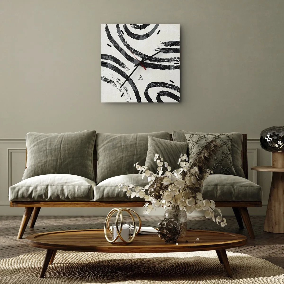 Orologio da parete - Orologio in Vetro - Interrotto a metà - 40x40 cm