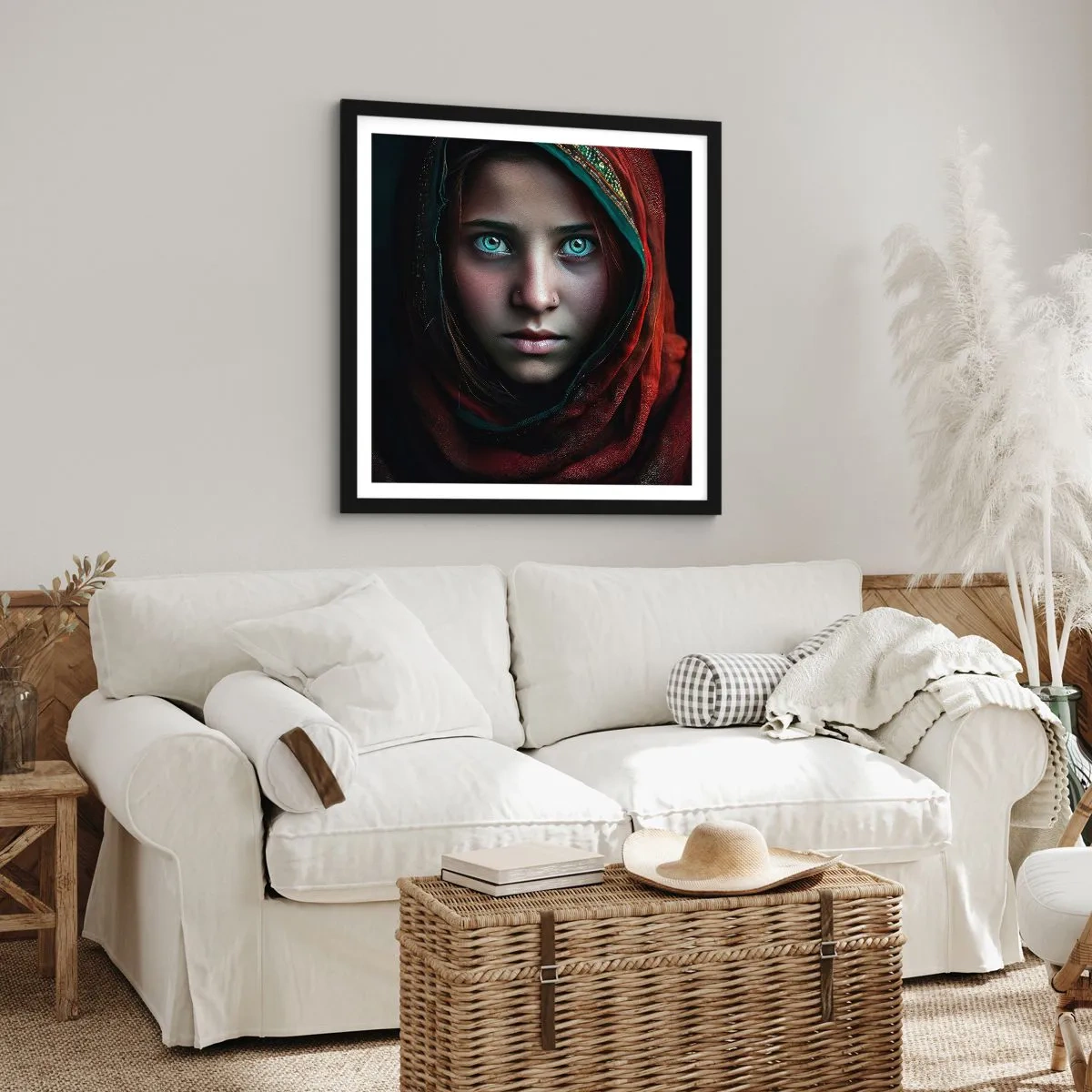 Poster in cornice nera - Principessa d'oriente - 40x40 cm
