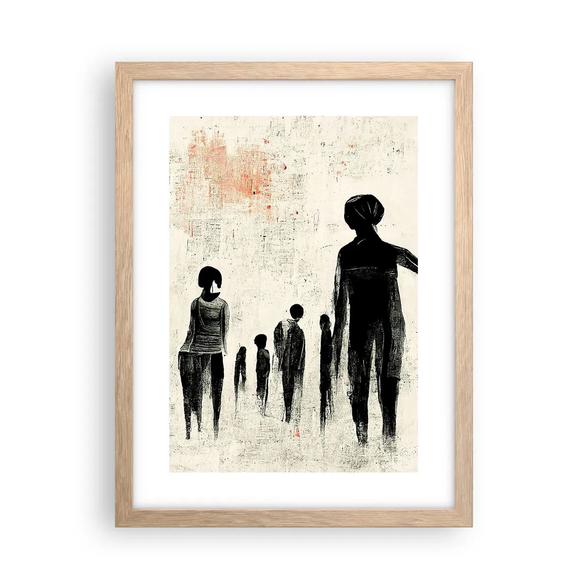 Poster in cornice rovere chiaro - Contro la solitudine - 30x40 cm