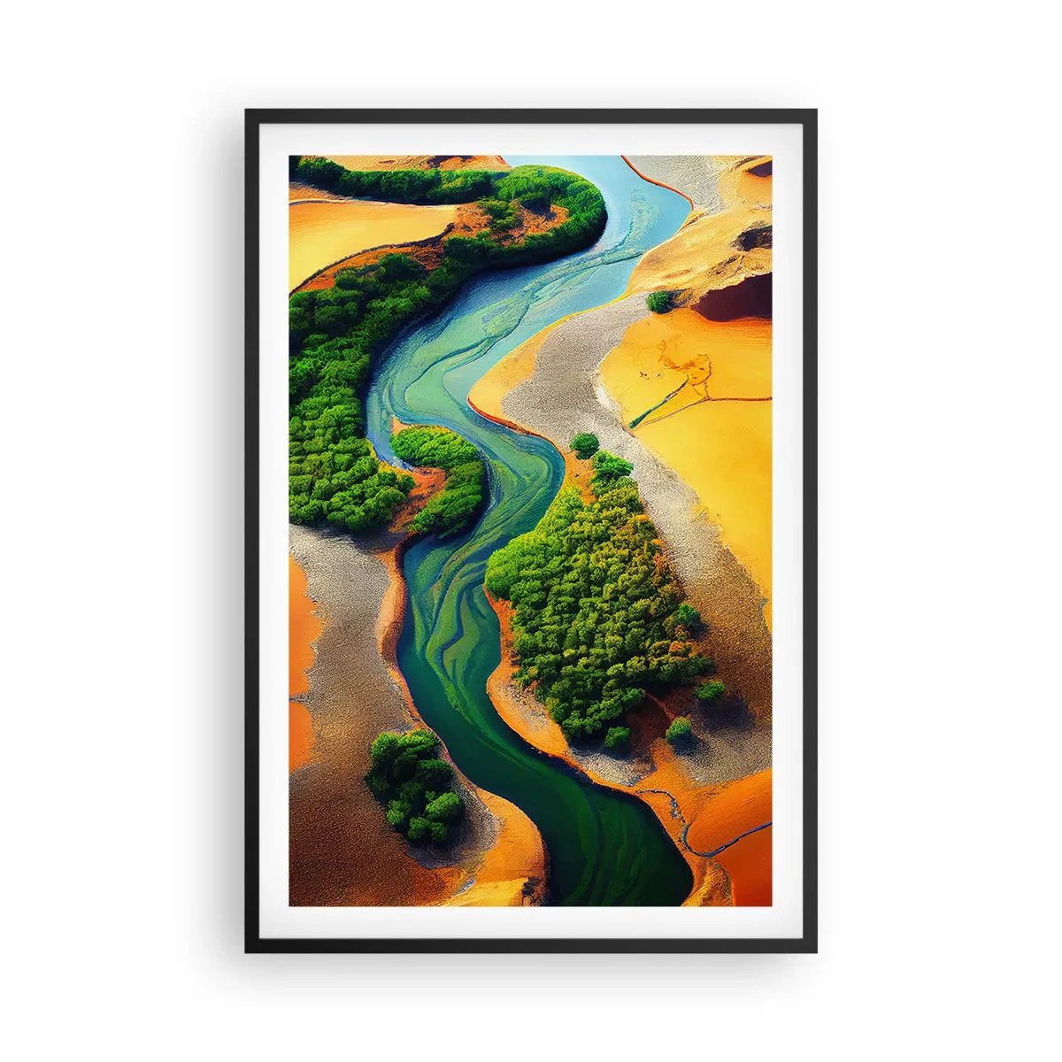 Poster in cornice nera - Il fiume della vita - 61x91 cm