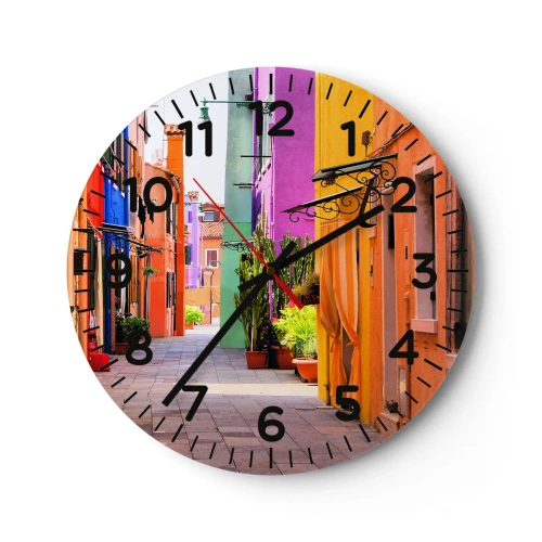 Orologio da parete - Orologio in Vetro - Angolo multicolore - 40x40 cm