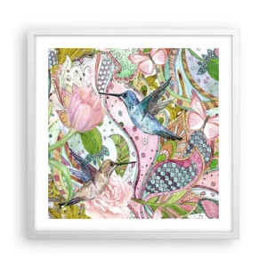 Poster in cornice bianca - Intrecciate nei rami - 50x50 cm