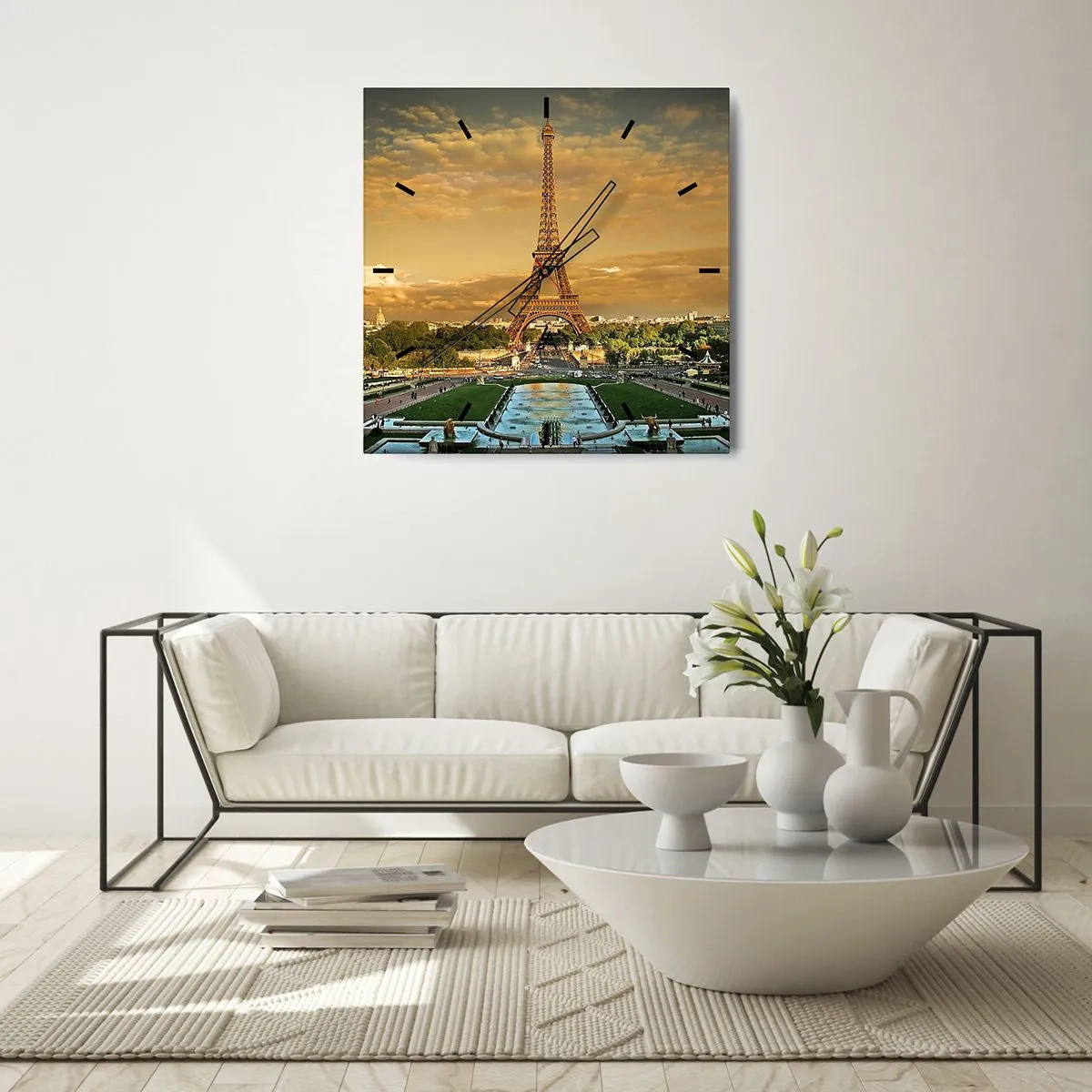 Orologio da parete - Orologio in Vetro - La regina di Parigi - 40x40 cm