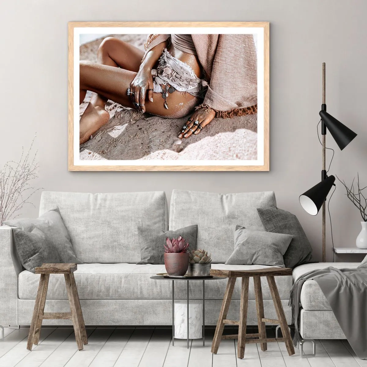 Poster in cornice rovere chiaro - Gettata dalle onde? - 50x40 cm