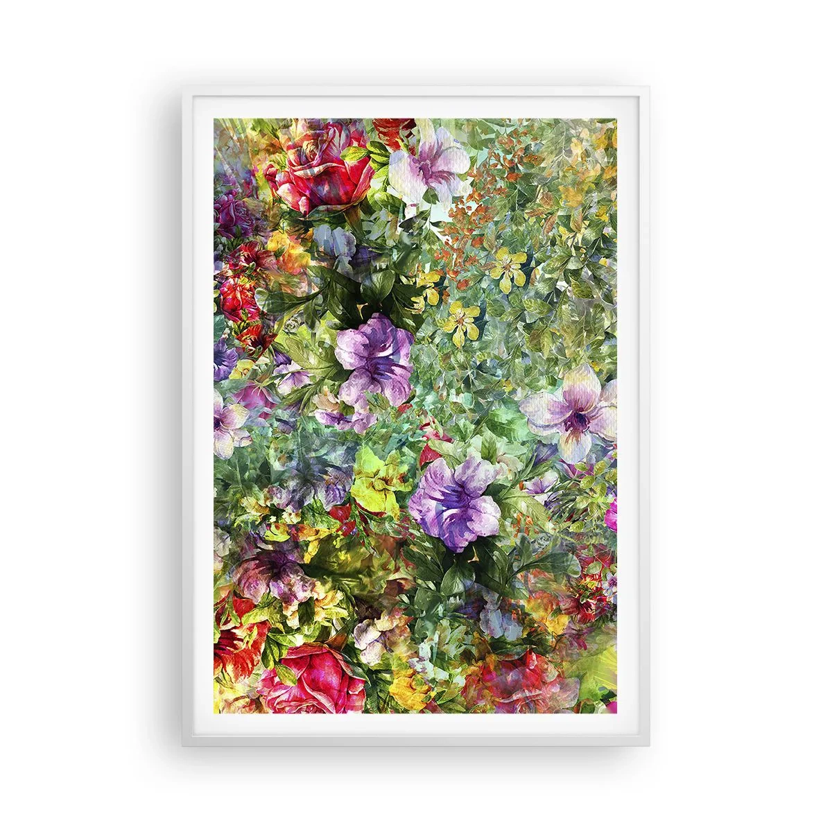 Poster in cornice bianca - Perdersi nei fiori - 70x100 cm