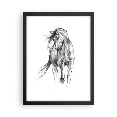 Poster in cornice nera - Trotto aggraziato - 30x40 cm