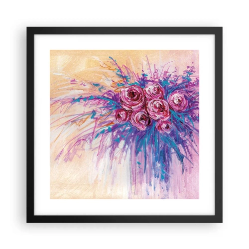 Poster in cornice nera - Fontana rosa - 40x40 cm