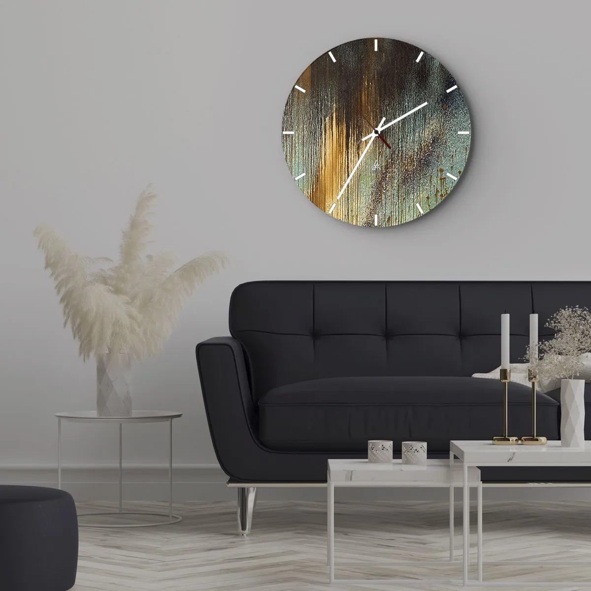 Orologio da parete - Orologio in Vetro - Composizione cromatica non casuale - 40x40 cm