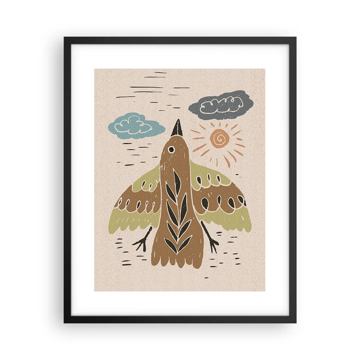 Poster in cornice nera - Volo gioioso - 40x50 cm