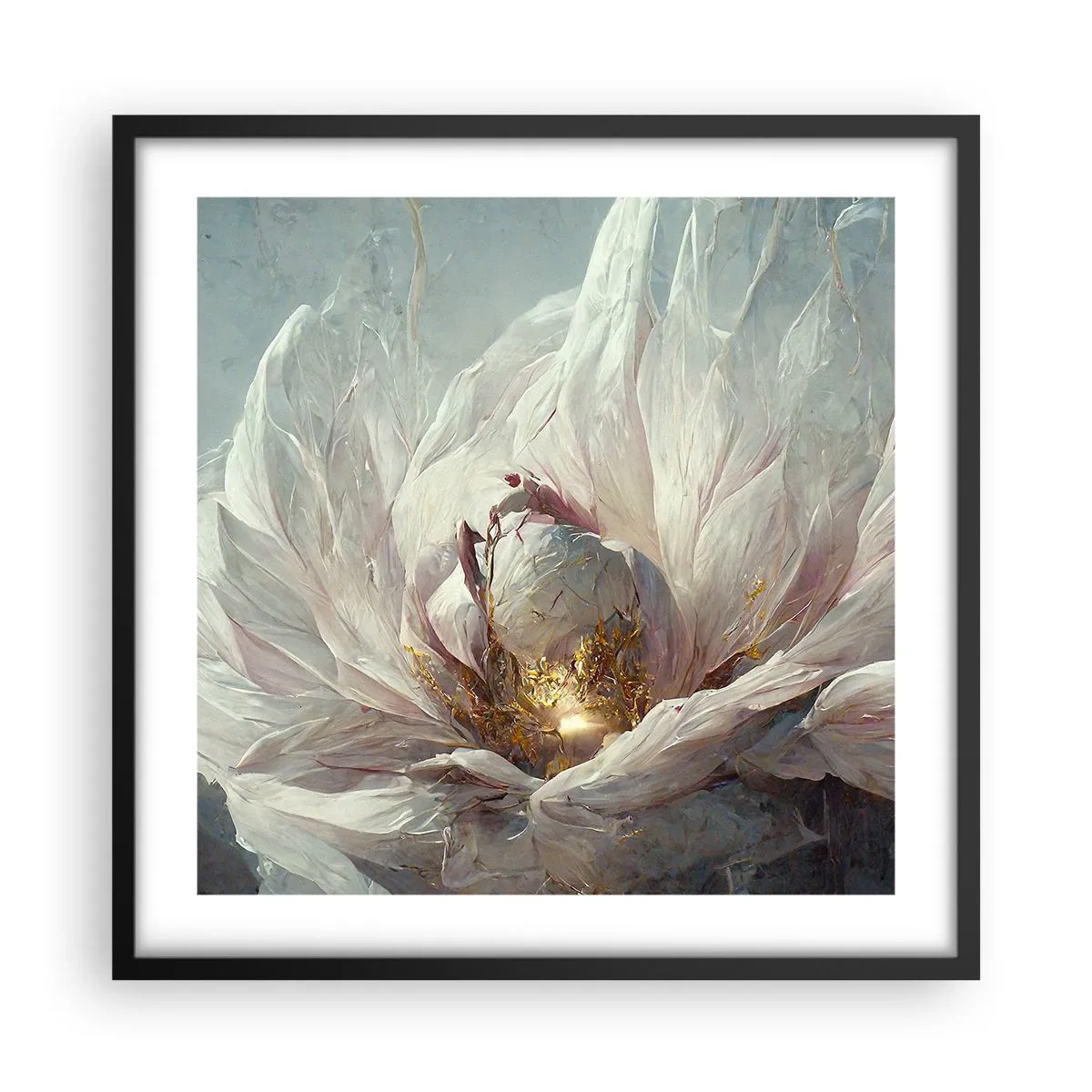 Poster in cornice nera - Fiorisce ogni cento anni - 50x50 cm