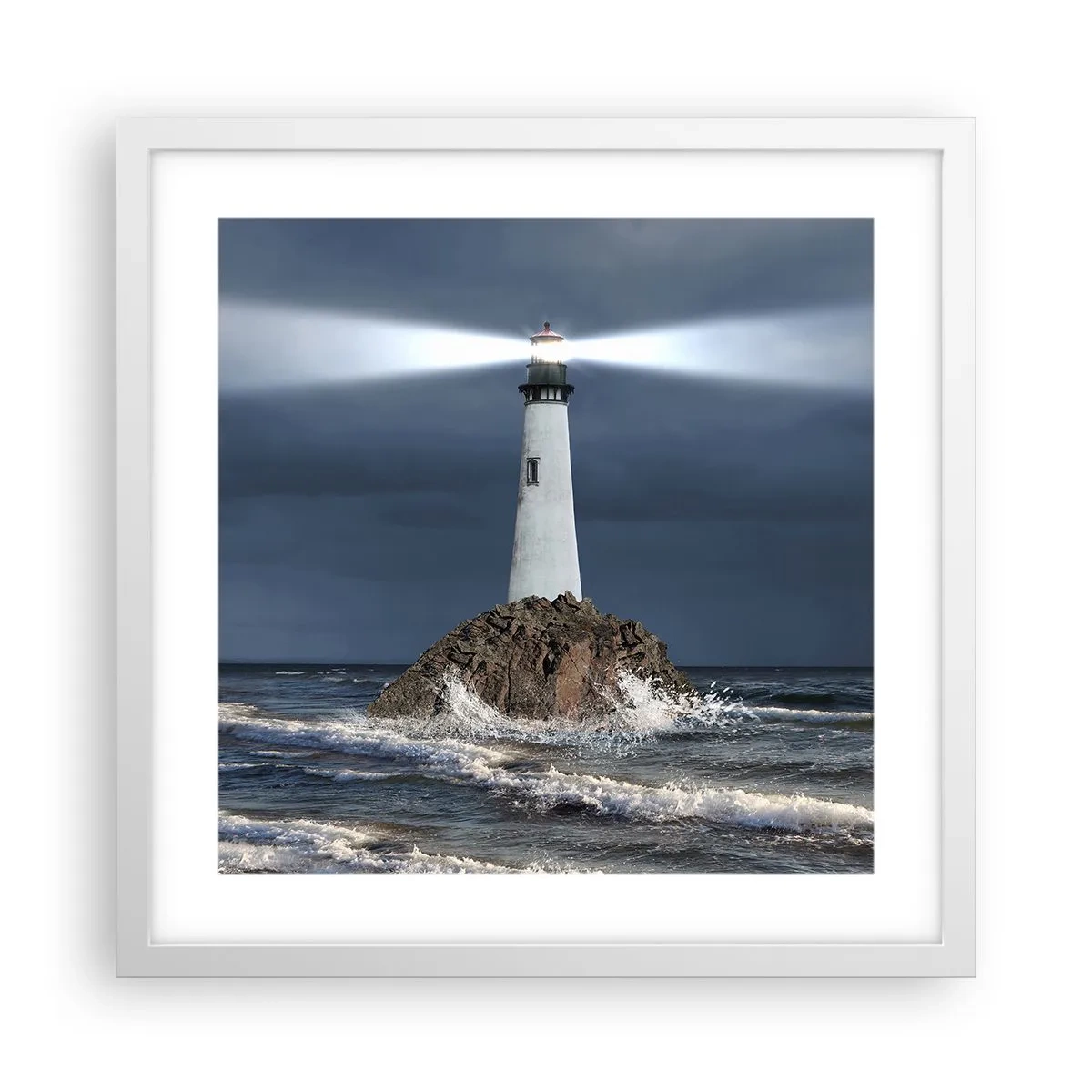 Poster in cornice bianca - Qui...qui... qui! - 40x40 cm