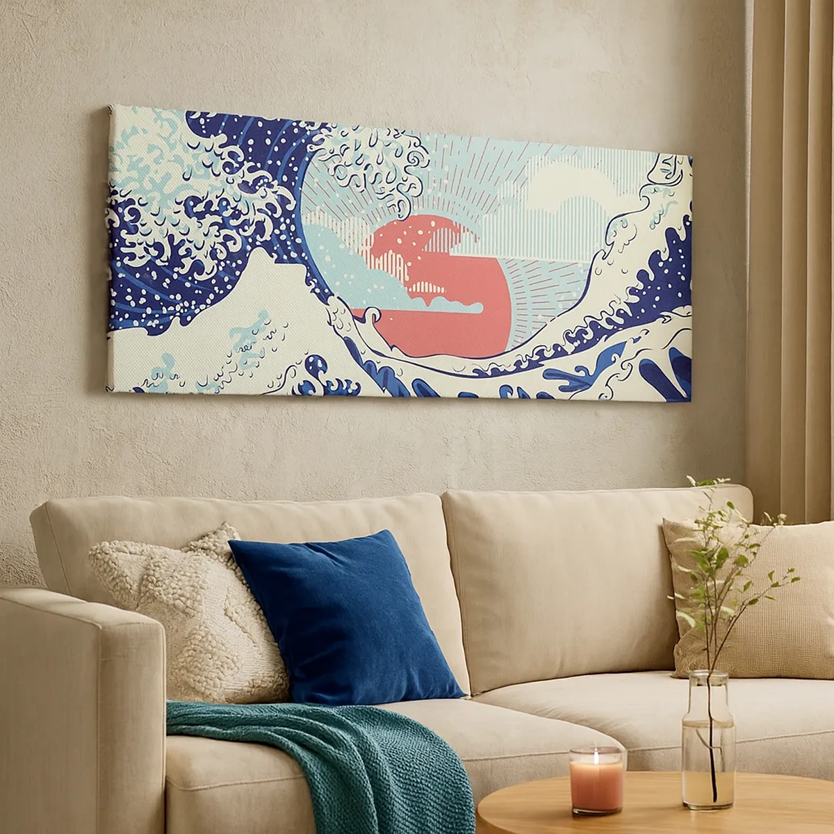 Quadro su tela - Stampe su Tela - Di ispirazione giapponese - 30x30 cm