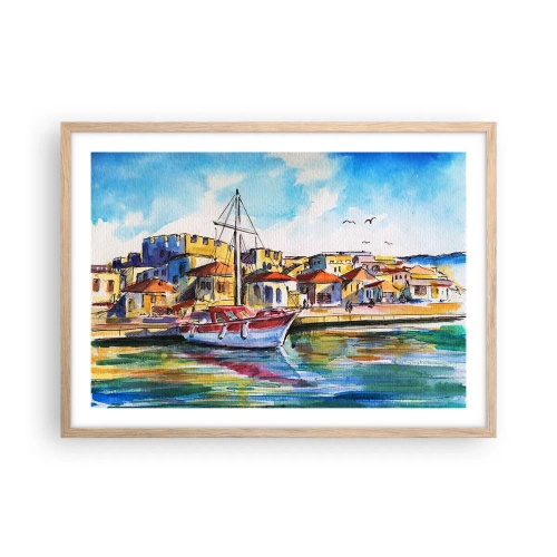 Poster in cornice rovere chiaro - Un colorato pomeriggio - 70x50 cm