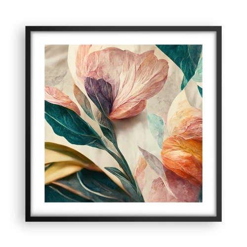 Poster in cornice nera - I fiori delle isole del sud - 50x50 cm