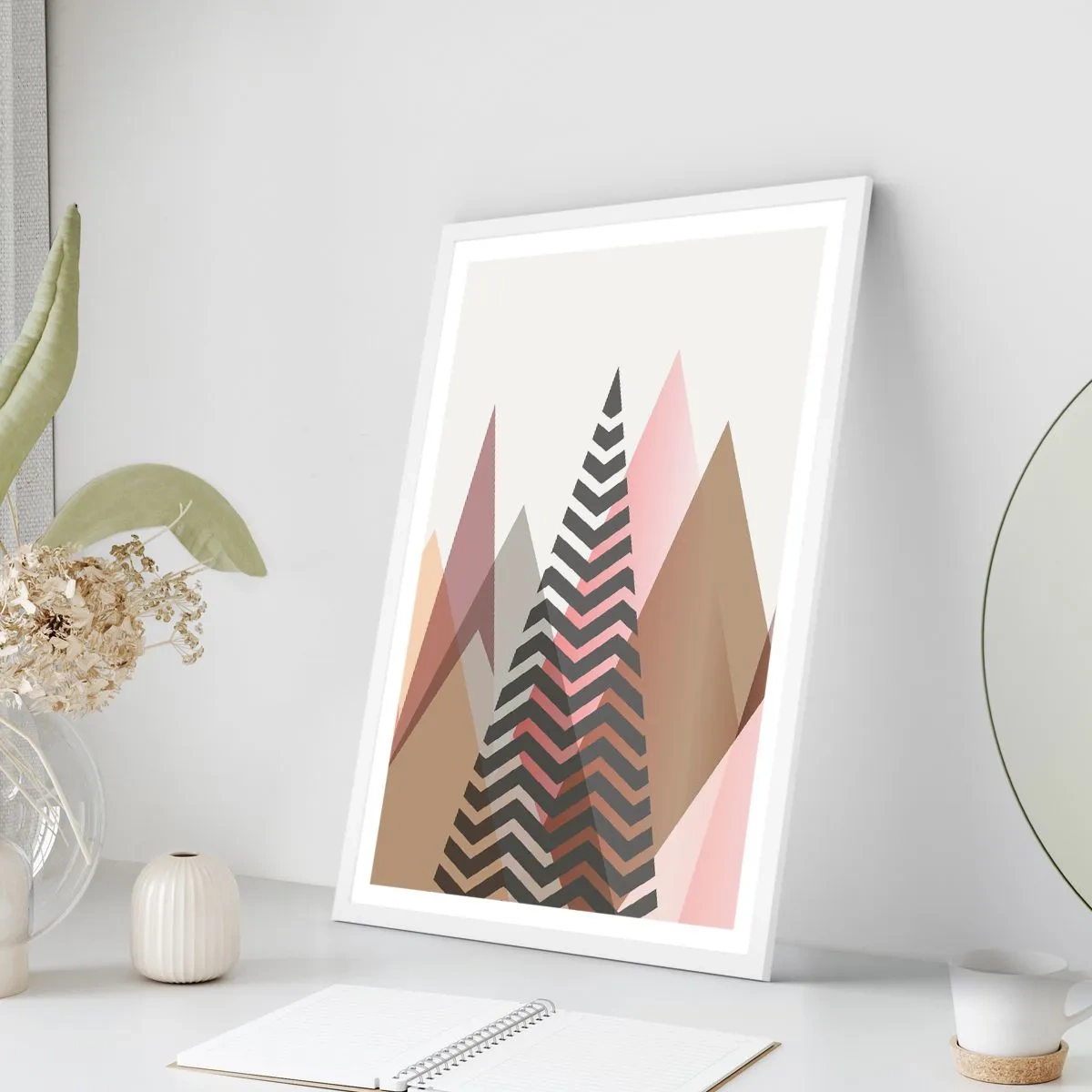 Poster in cornice bianca - Vista piramidale - 70x100 cm