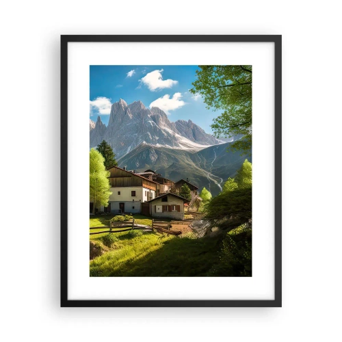 Poster in cornice nera - Idillio alpino - 40x50 cm