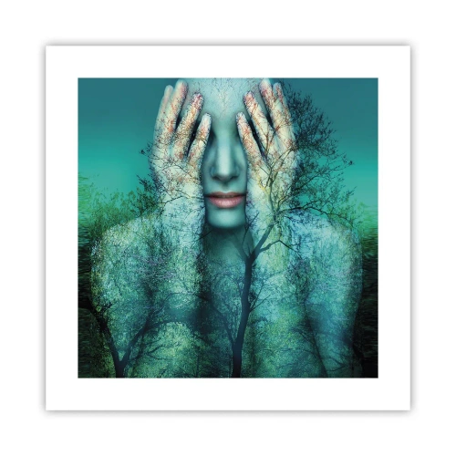 Poster - Immersa nel blu - 40x40 cm