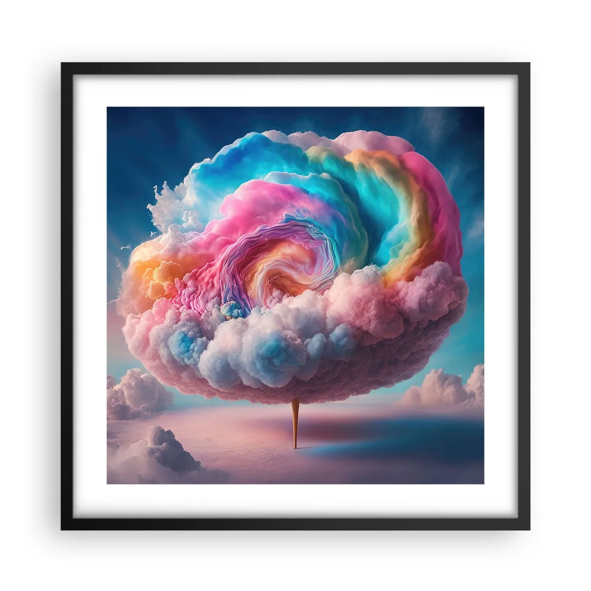 Poster in cornice nera - Il sogno del luna park - 50x50 cm