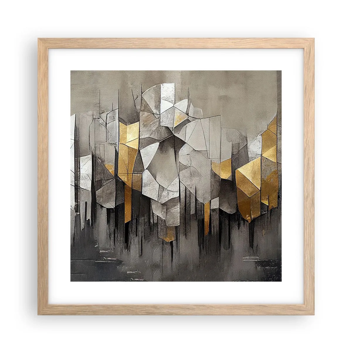 Poster in cornice rovere chiaro - Composizione di ghiaccio e luce - 40x40 cm