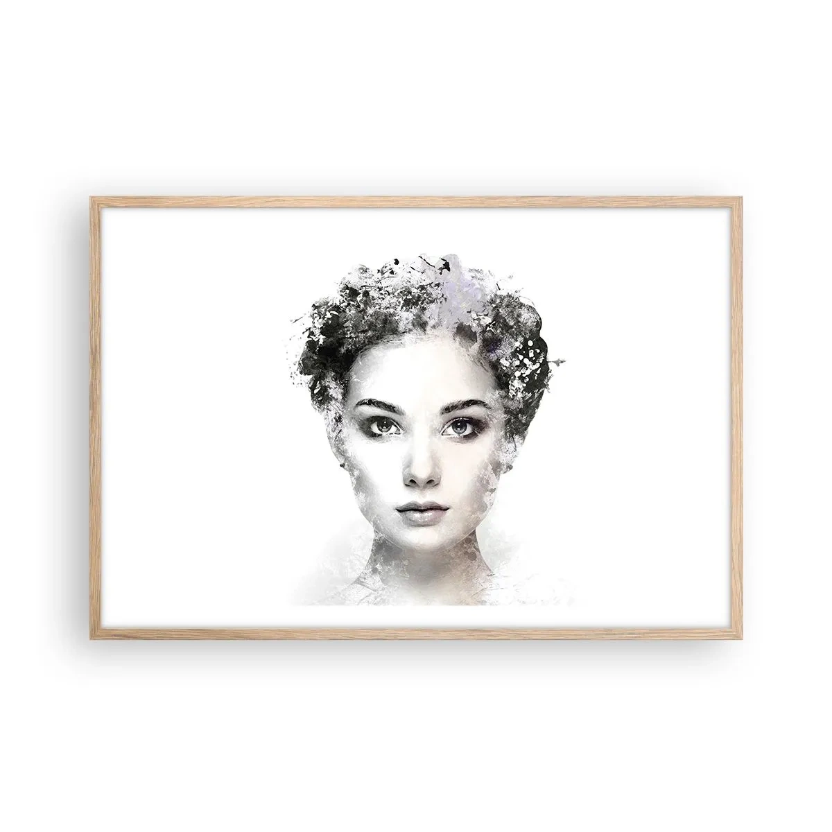 Poster in cornice rovere chiaro - Ritratto estremamente alla moda - 91x61 cm