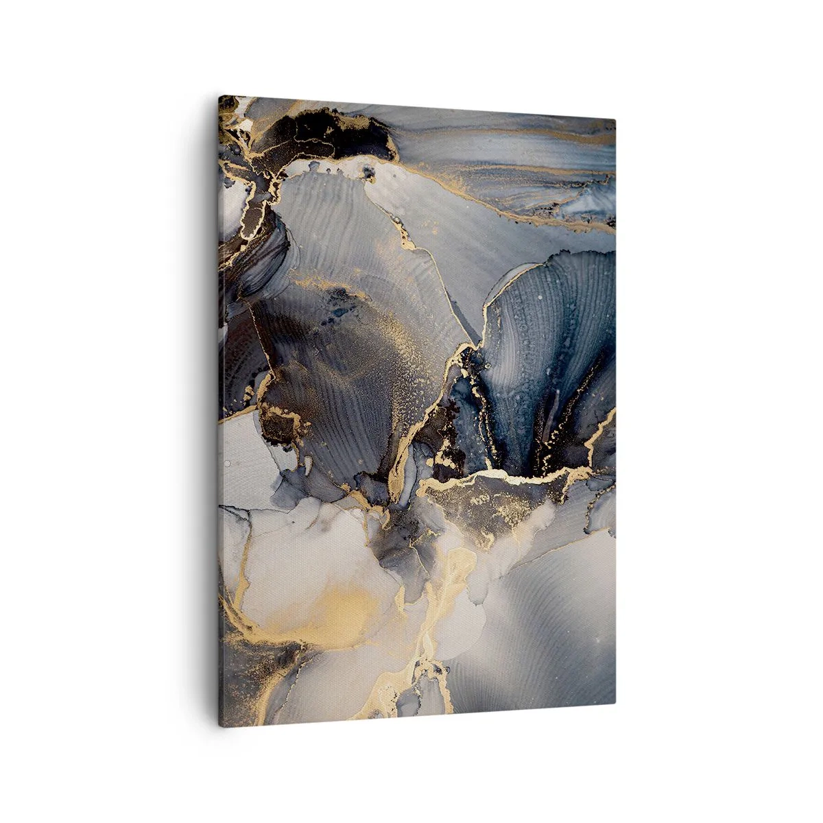 Quadro su tela - Stampe su Tela - Astratto oro e grigio su tela - 50x70cm - Vita di pietra - Decorazione murale moderna per soggiorno e camera da letto ARTTOR