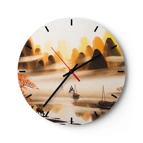 Orologio da parete - Orologio in Vetro - Oltre l'Estremo Oriente - 40x40 cm
