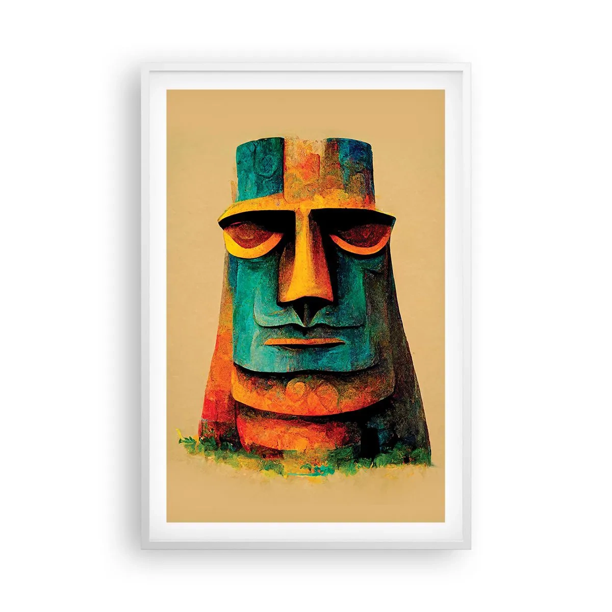 Poster in cornice bianca - Statuario, ma simpatico - 61x91 cm