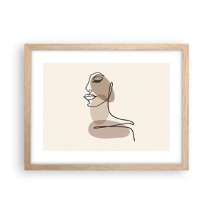 Poster in cornice rovere chiaro - Ascoltando se stessa - 40x30 cm