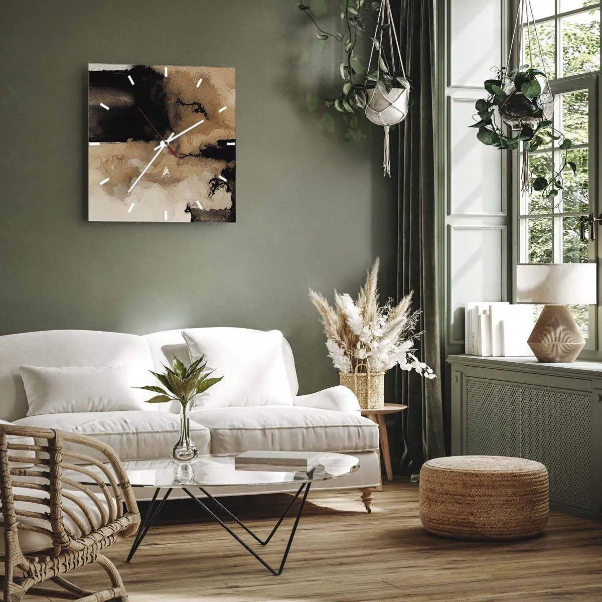 Orologio da parete - Orologio in Vetro - Astrazione intrigante - 30x30 cm