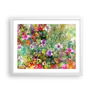 Poster in cornice bianca - Perdersi nei fiori - 50x40 cm
