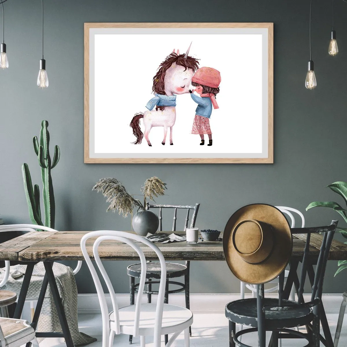 Poster in cornice rovere chiaro - Racconto d'inverno - 70x50 cm