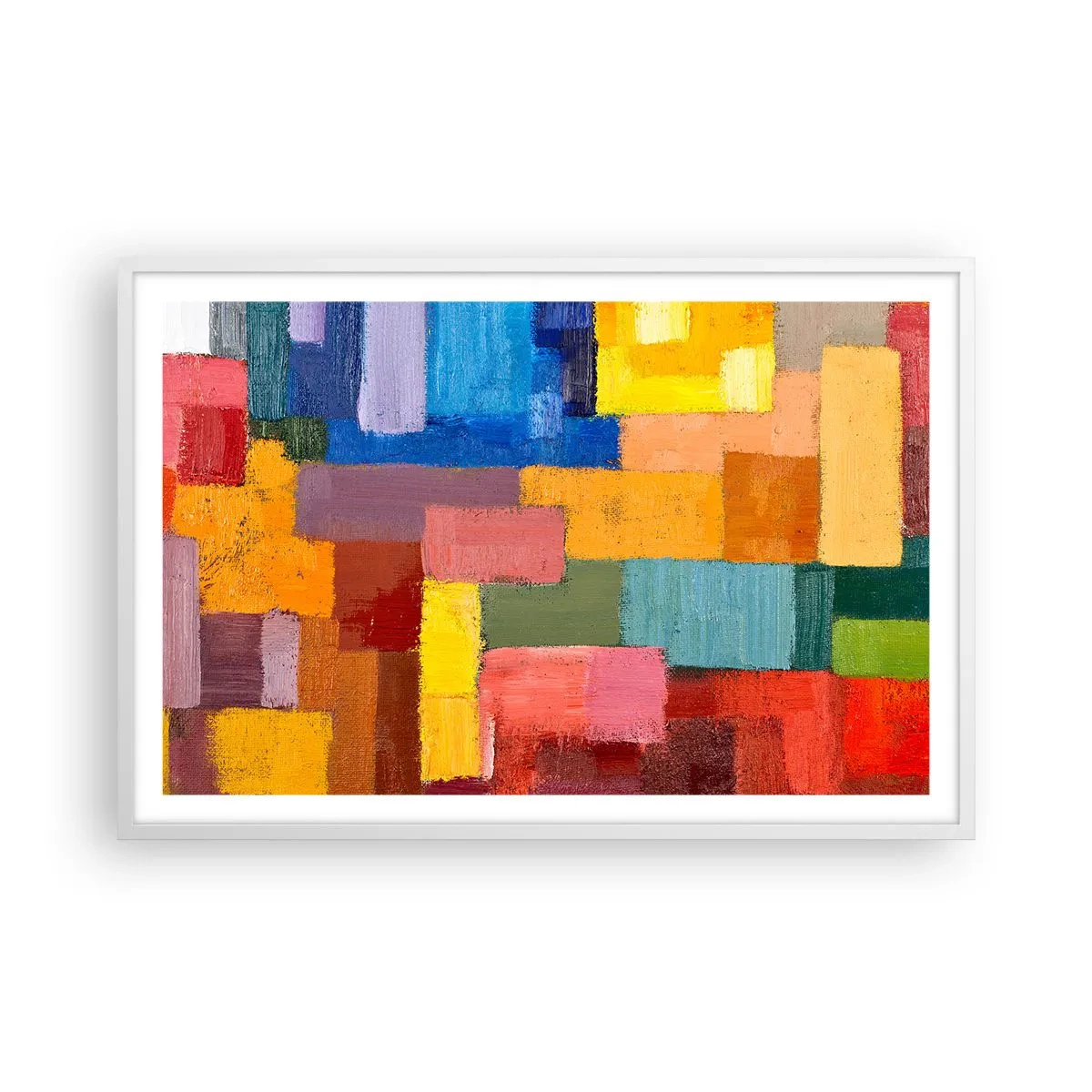 Poster in cornice bianca - Ognuno diverso, tutti colorati - 91x61 cm